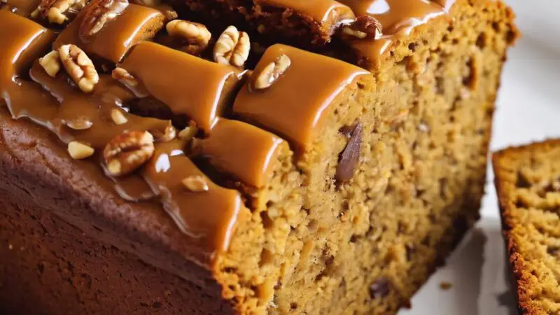 Sumptuous Vegan Pumpkin Bread with Pecan Streusel and Biscoff Glaze Recipe