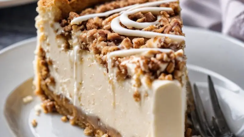 Luscious Vegan Cinnamon Swirl Cheesecake with Biscoff Crust and Cream Cheese Icing