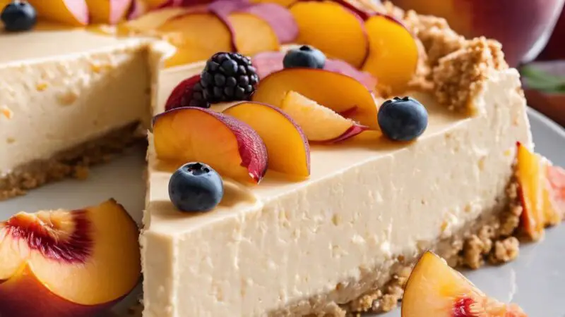 Sumptuous Peachy Cashew Cheesecake