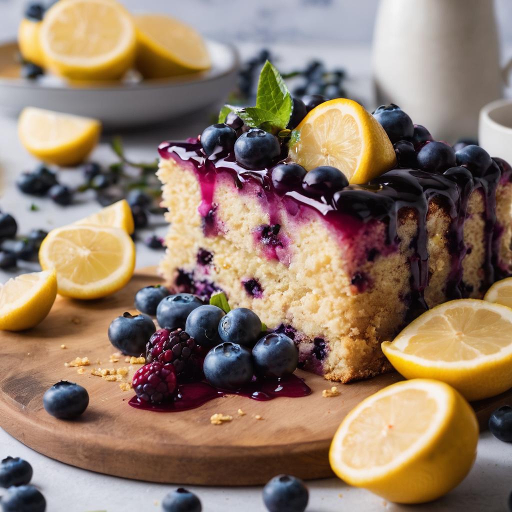 Sun-Kissed Lemon Blueberry Loaf Cake with Crumble Topping