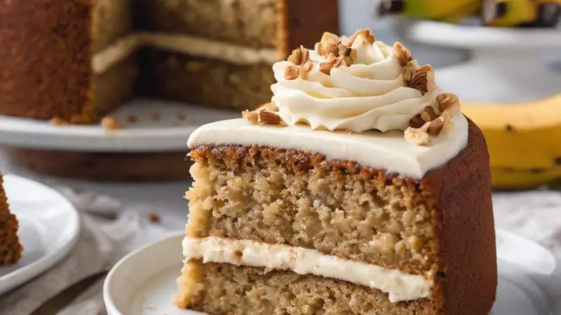 Banana Bliss Vegan Cake with Cinnamon Sugar Crown