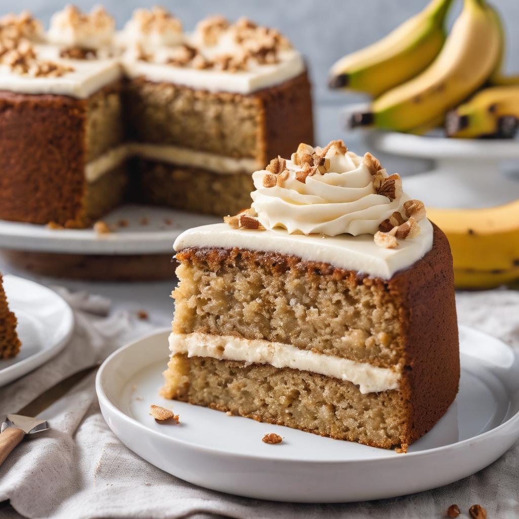 Banana Bliss Vegan Cake with Cinnamon Sugar Crown