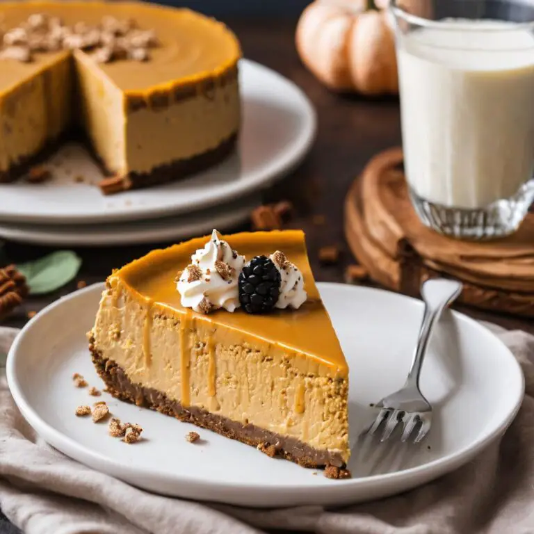 Pumpkin Spice Vegan Cheesecake with a Cookie Crust