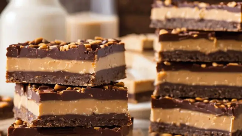 Decadent Vegan Peanut Butter Caramel Shortbread Bars