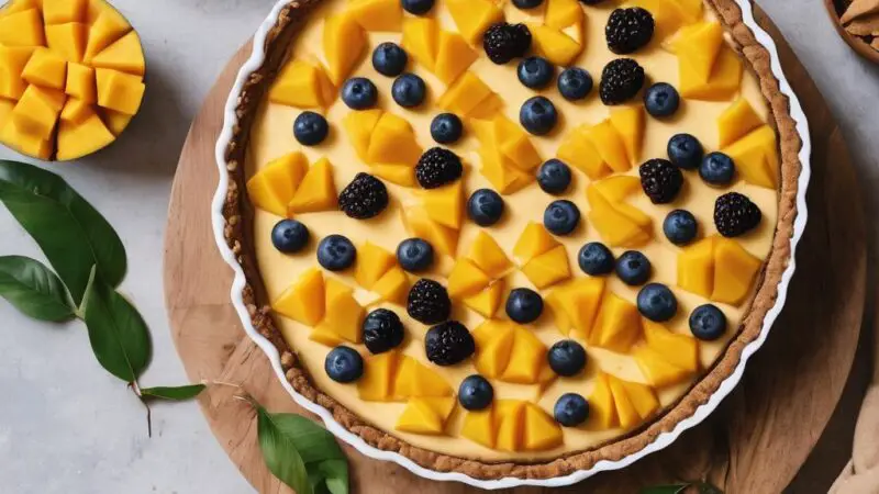 Tropical Mango-Passion Delight Tart: A Vegan Sensation