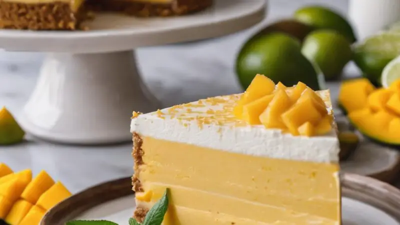 Tropical Mango-Lime Vegan Cheesecake