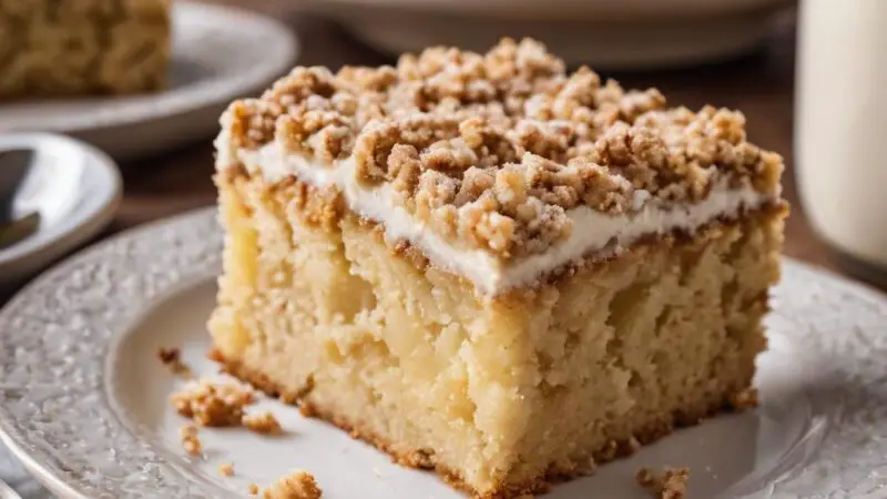 Banana Bliss Cake with Cinnamon Crumble and Sweet Glaze