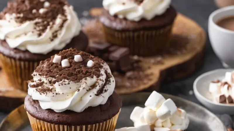 Decadent Cocoa-Marshmallow Cupcakes: A Heavenly Chocolate Treat with a Marshmallow Surprise