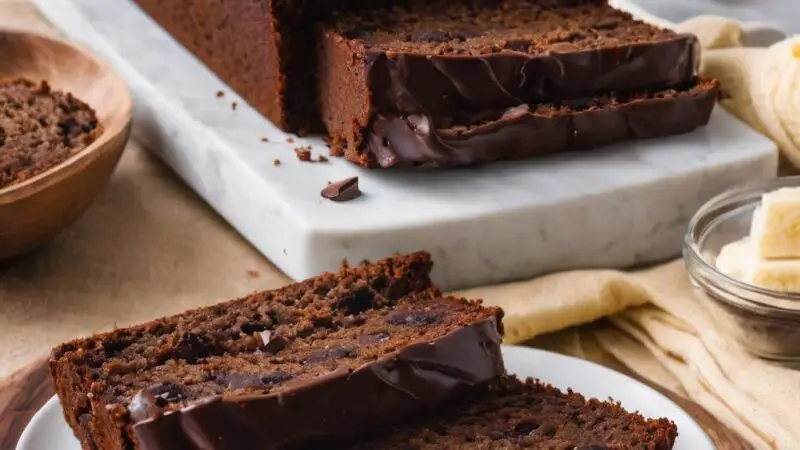 Delicious Gluten-Free Chocolate Banana Bread with Rich Ganache Topping