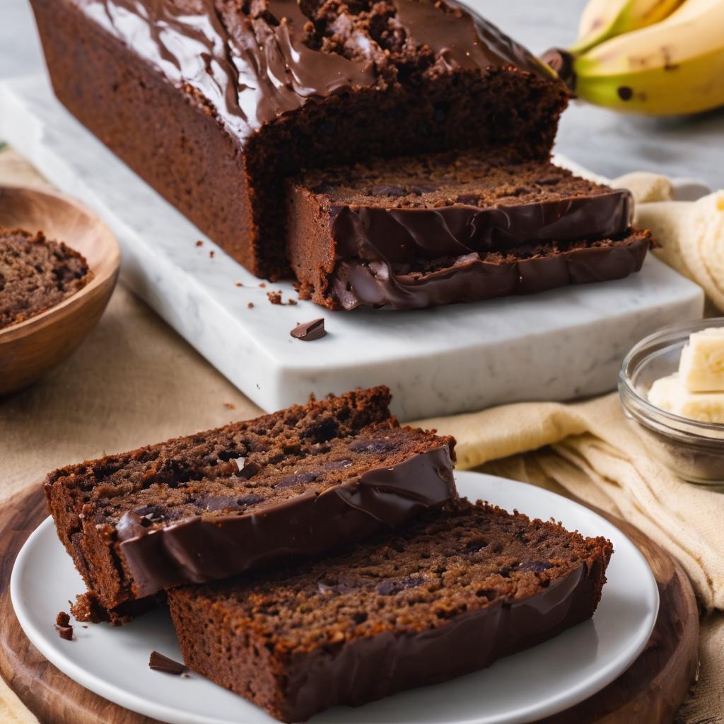 Delicious Gluten-Free Chocolate Banana Bread with Rich Ganache Topping