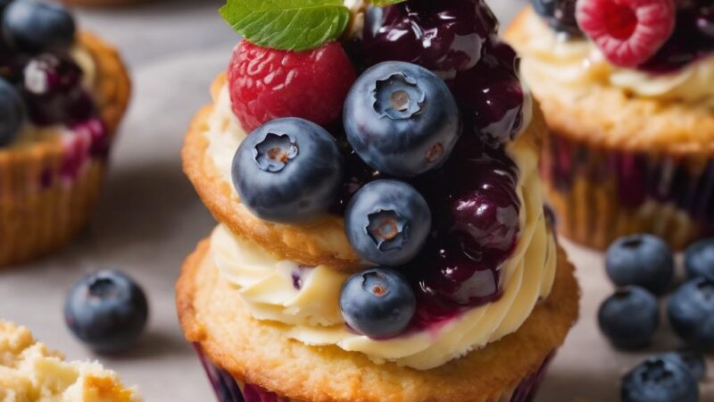 Luscious Blueberry-Cheesecake Muffins 🫐