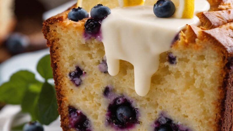 Blueberry Loaf with Lemon Cream Cheese Frosting