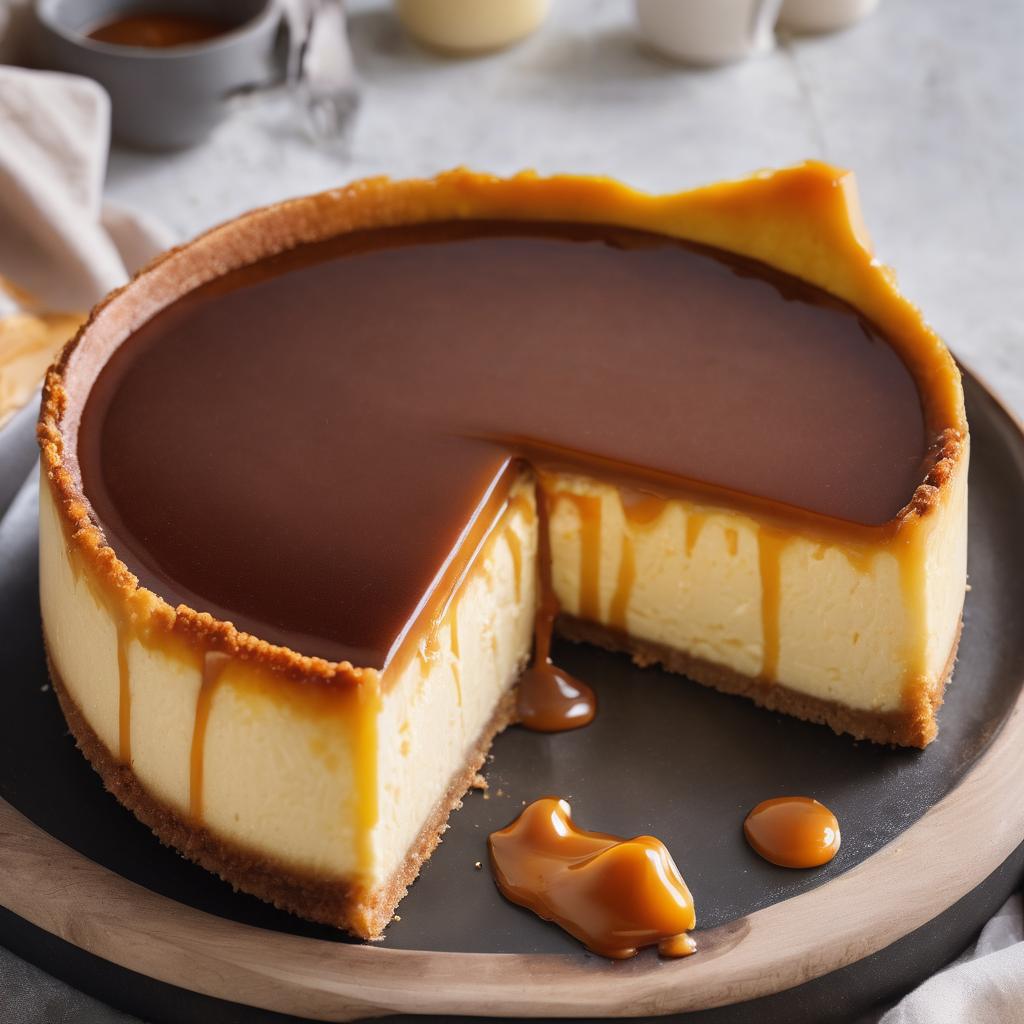 Ultra-Creamy Basque Cheesecake with Salted Caramel Sauce