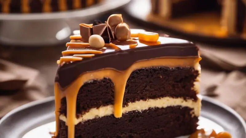 Chocolate Cake with Chocolate Caramel Frosting