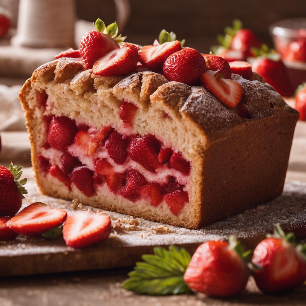 Strawberry Loaf Cake with Sweet Glaze
