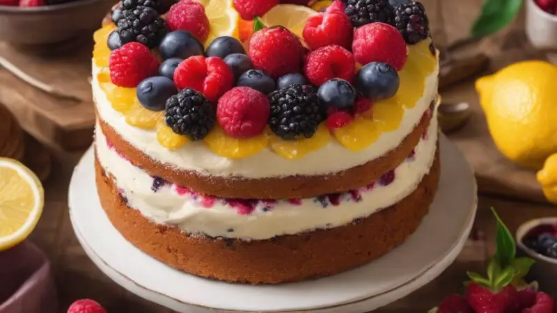 Mixed Berry Lemon Cake