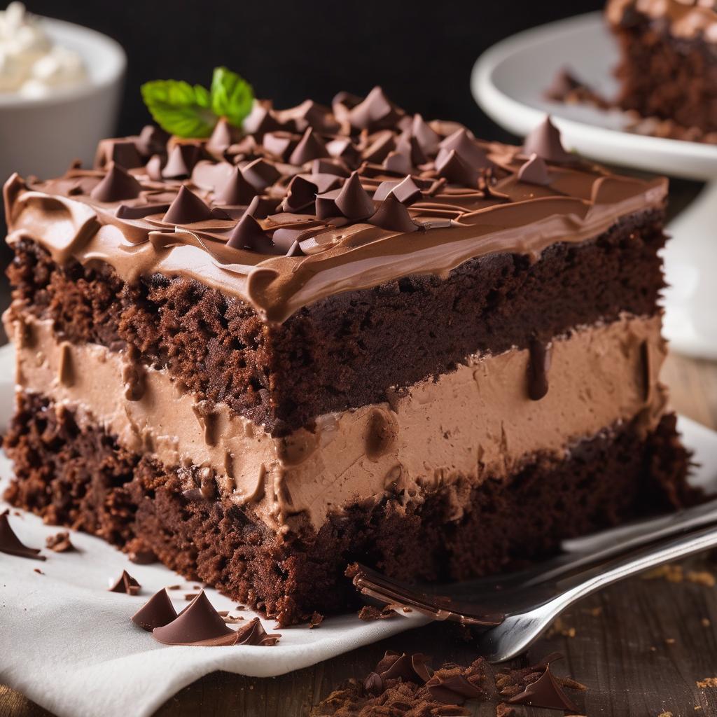 Decadent Chocolate Pudding Poke Cake with Whipped Cocoa Frosting