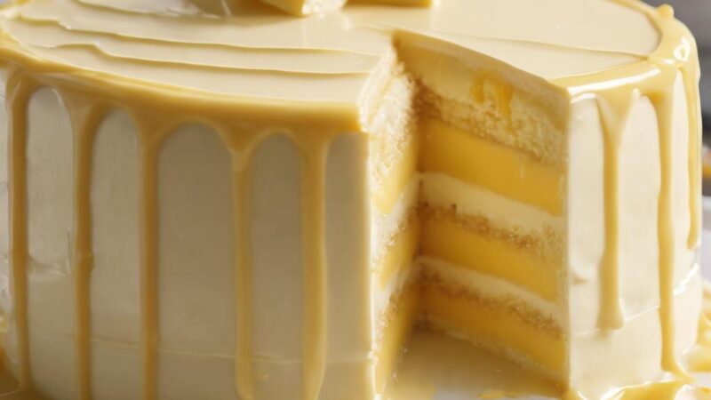 Luscious Vanilla Custard Layered Cake