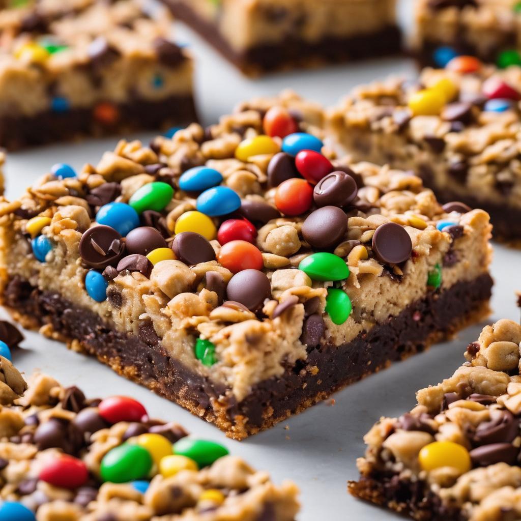 Salty-Sweet Peanut Butter M&M Cookie Squares