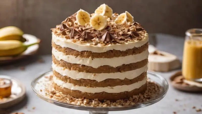 Banana Toffee Chocolate Cake