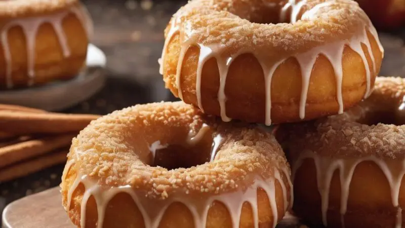 Caramel Apple Cider Donuts with Apple Filling