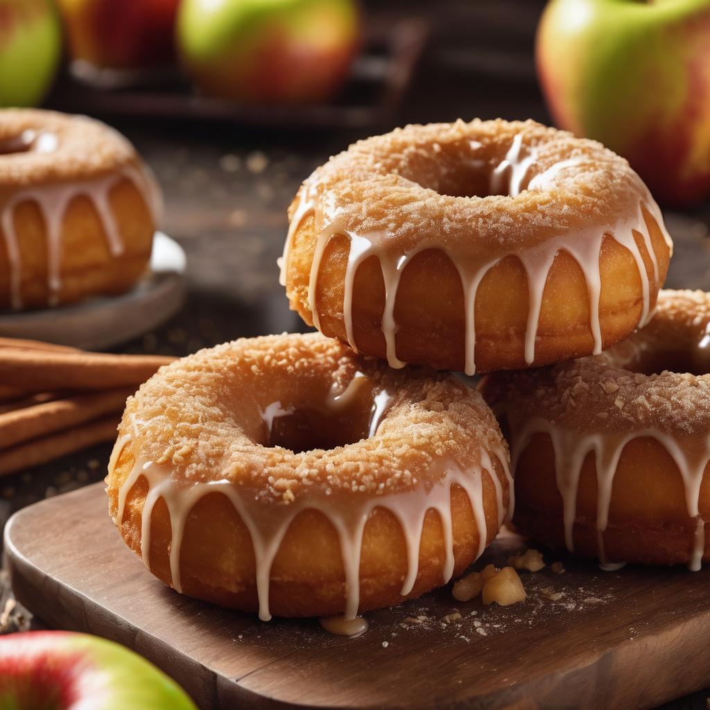 Caramel Apple Cider Donuts with Apple Filling