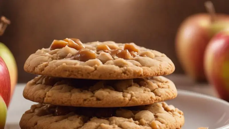 Brown Butter Apple Caramel Cookies