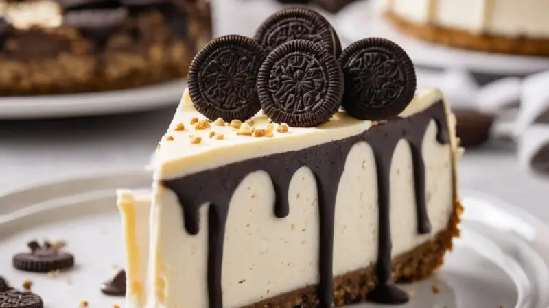 Gluten-Free Oreo Cheesecake with White Chocolate Ganache