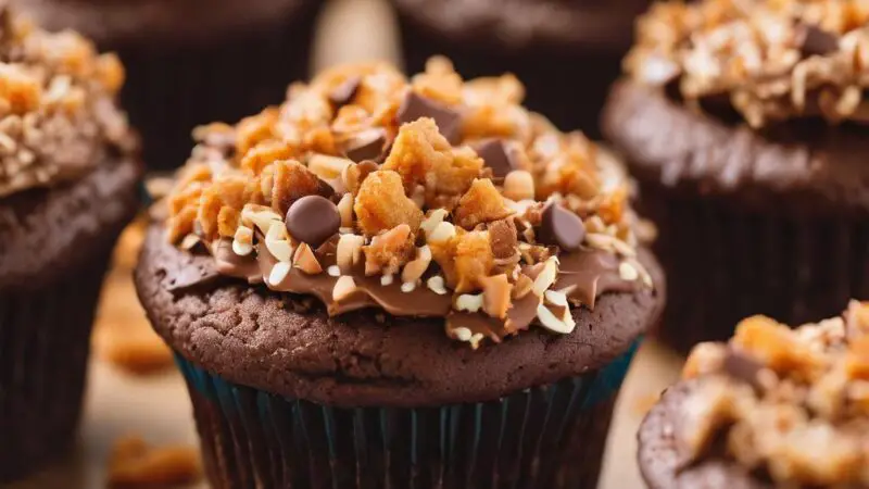 Gluten-Free, Dairy-Free, and Egg-Free Chocolate Butterfinger Cupcakes