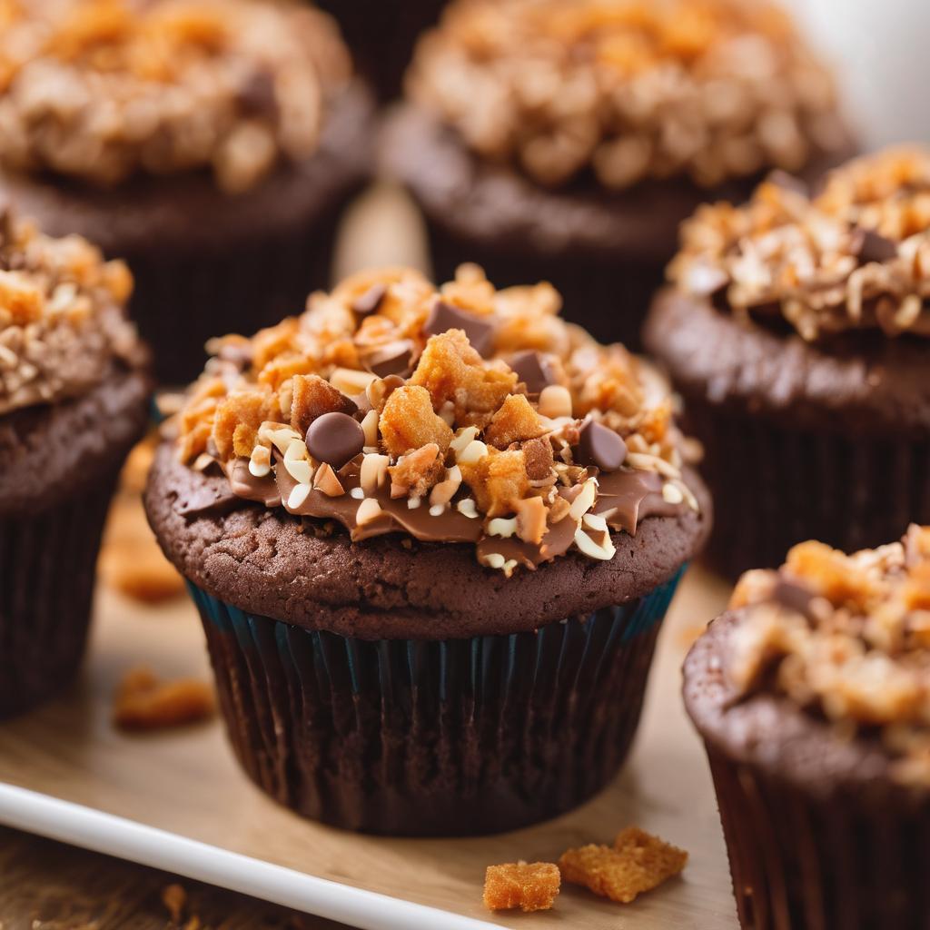 Gluten-Free, Dairy-Free, and Egg-Free Chocolate Butterfinger Cupcakes