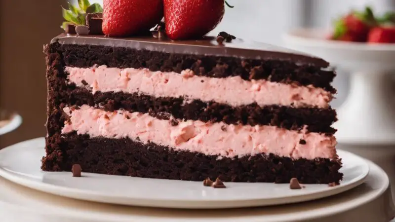 Gluten-Free and Dairy-Free Dark Chocolate Cake with Strawberry Buttercream