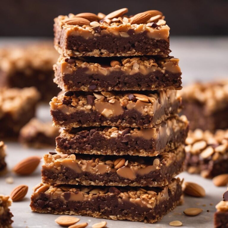 Chocolate Almond Butter Granola Squares