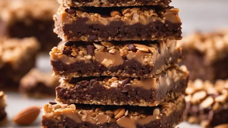 Chocolate Almond Butter Granola Squares