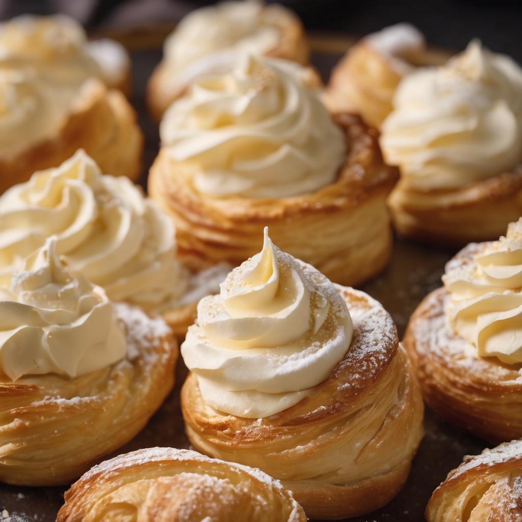 Elegant Puff Pastry Cream Horns