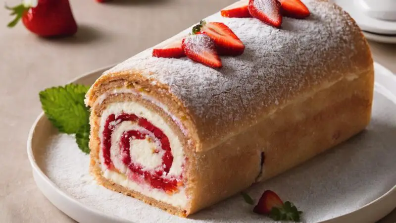 Strawberry Cream Swiss Roll