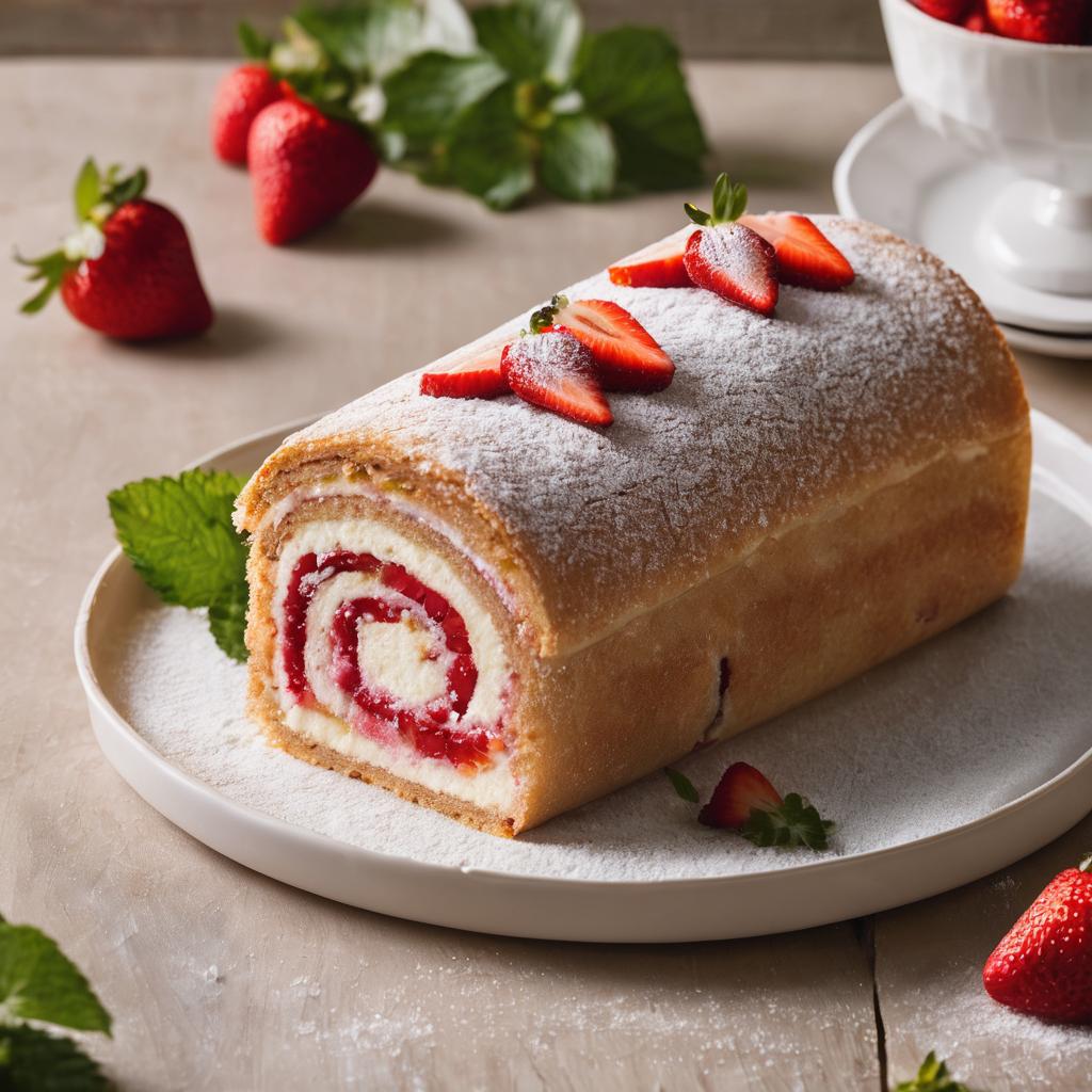 Strawberry Cream Swiss Roll