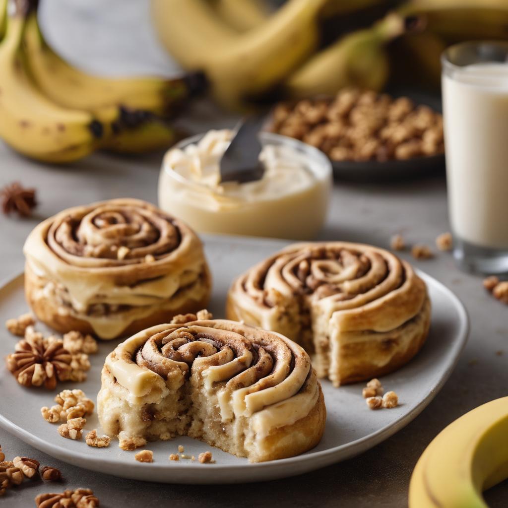 Banana Cinnamon Rolls with Crunchy Topping