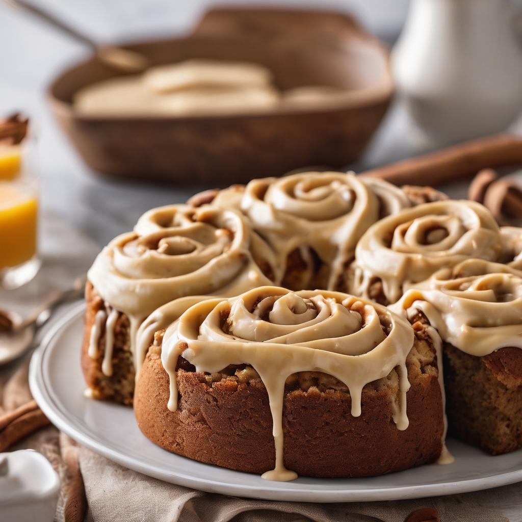 Banana Bread Cinnamon Rolls with Peanut Butter Frosting