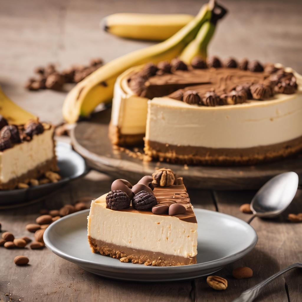 Peanut Butter Cheesecake with Banana Cocoa Crust