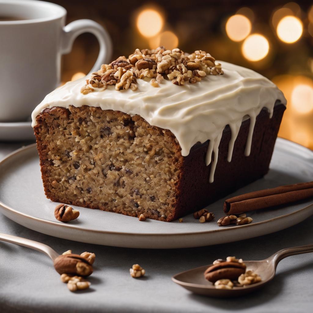 Coffee Walnut Loaf Cake with Coffee Cream Cheese Frosting