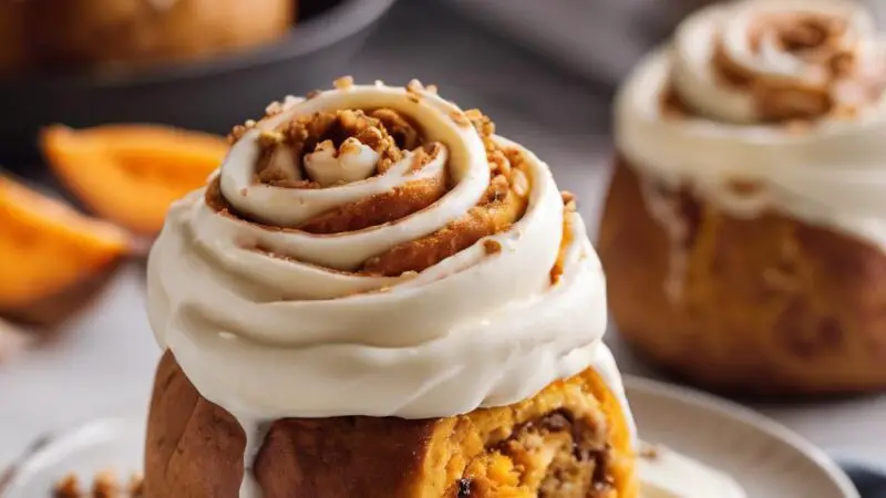 Sweet Potato Cinnamon Rolls with Cream Cheese Frosting