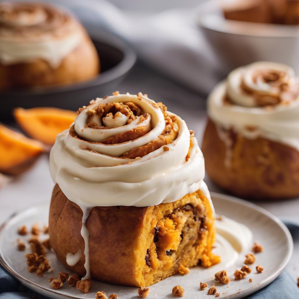 Sweet Potato Cinnamon Rolls with Cream Cheese Frosting