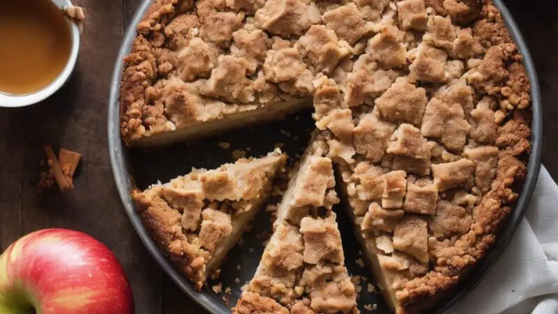 Apple Coffee Cake with Cinnamon Crumble and Maple Glaze