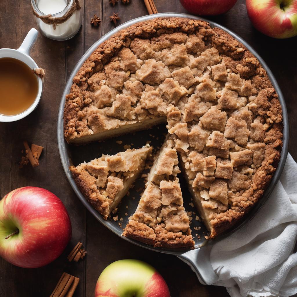 Apple Coffee Cake with Cinnamon Crumble and Maple Glaze