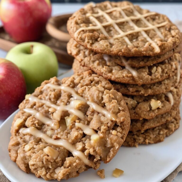 Spiced Apple Oatmeal Cookies with Sweet Glaze