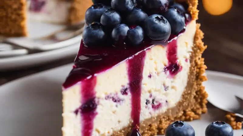 Blueberry Cheesecake with Graham Cracker Crust