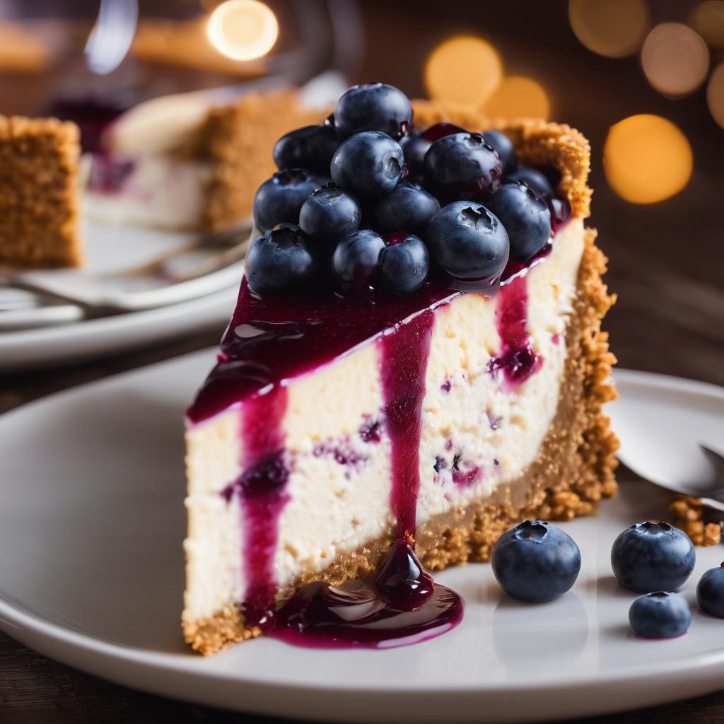 Blueberry Cheesecake with Graham Cracker Crust