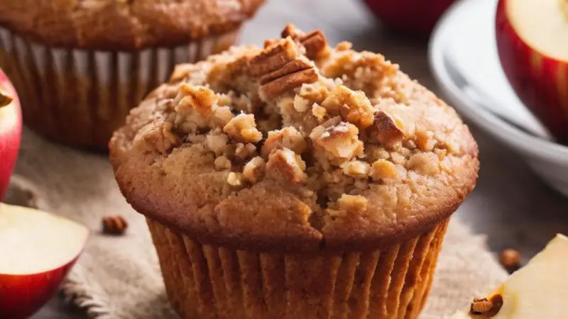 Shredded Apple Delight Muffins with Apple Butter Swirl