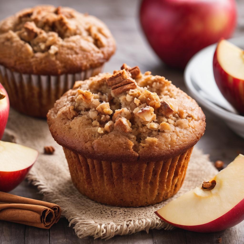 Shredded Apple Delight Muffins with Apple Butter Swirl
