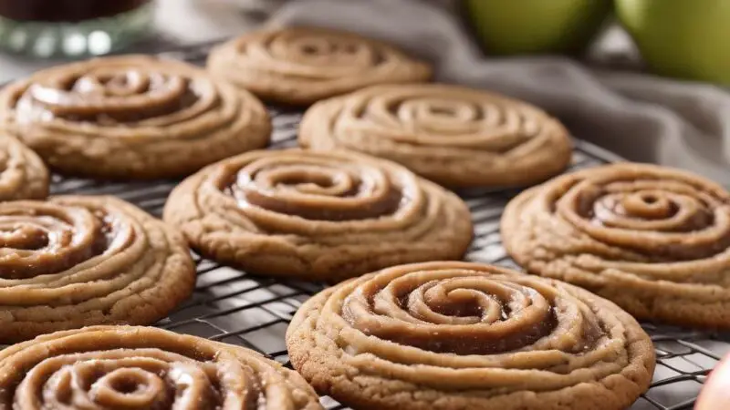 Cinnamon Swirl Apple Butter Cookies with Apple Butter Icing